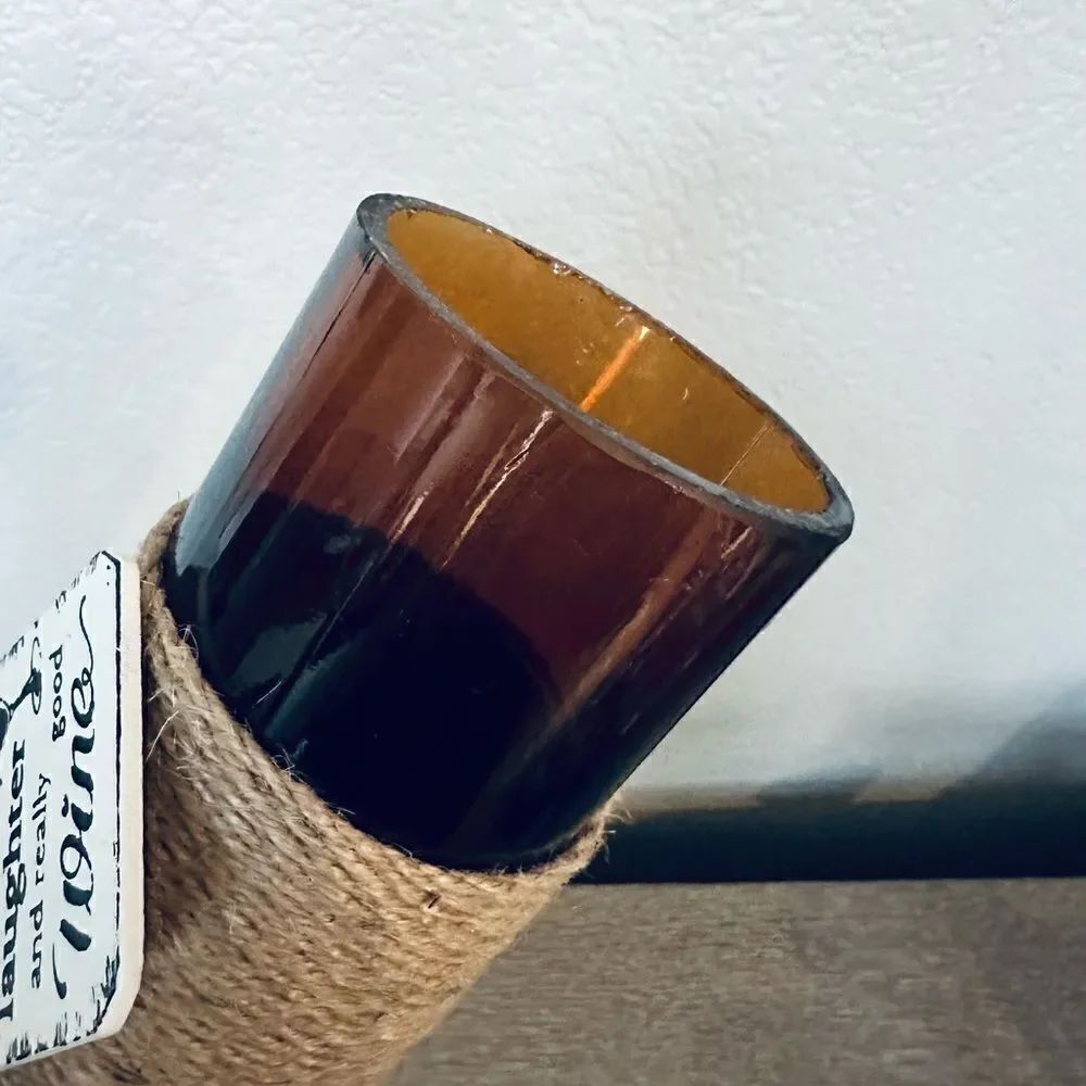 Handmade Wine Bottle Vase Decor - Picture 3 of 3
